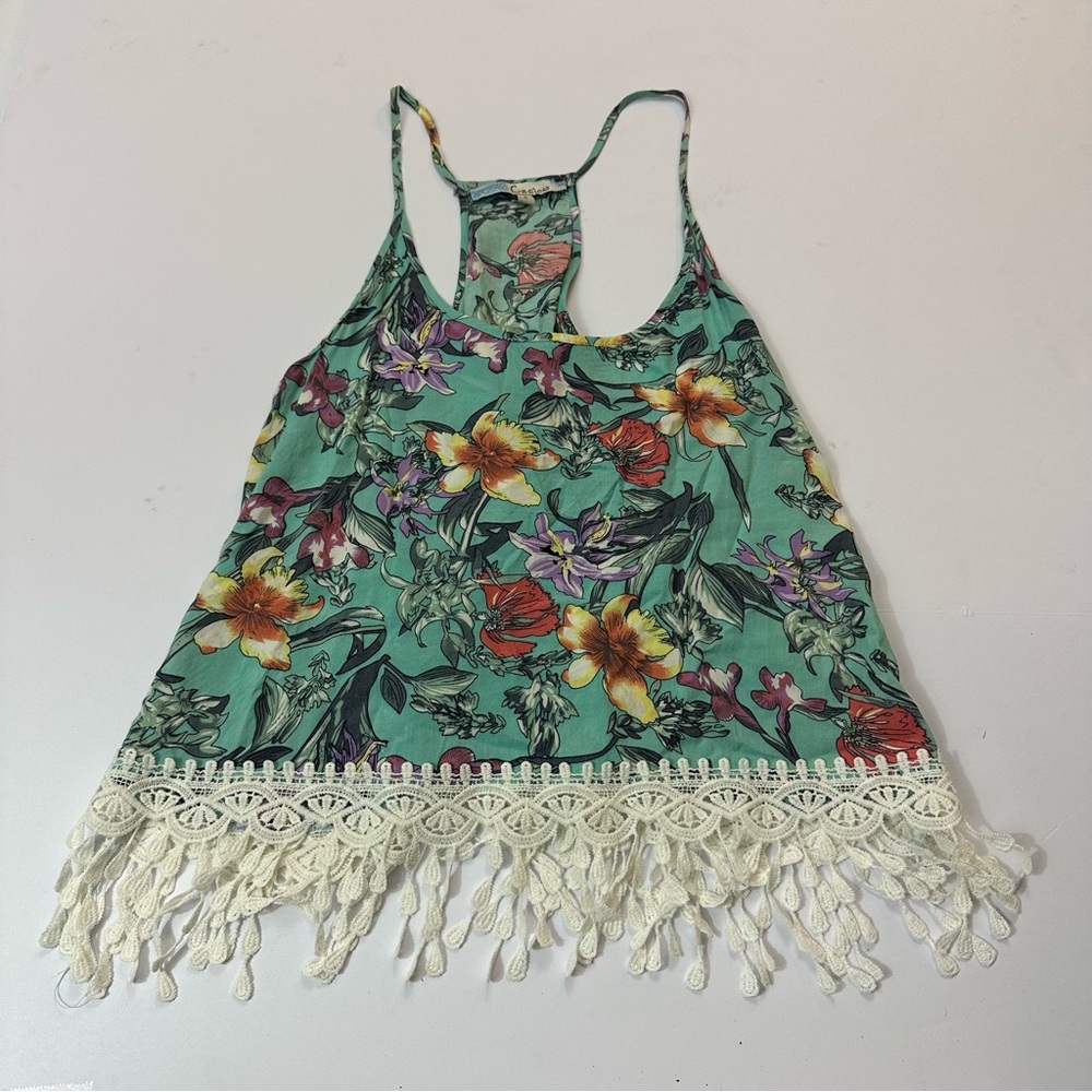 Cecico Green Embellished Backless Tank Top